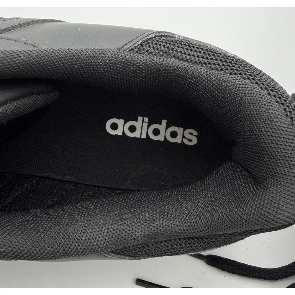 adidas Hoops 2.0 Men's Black Low Top Lace-Up Leather Sneakers EE7422 NWOB